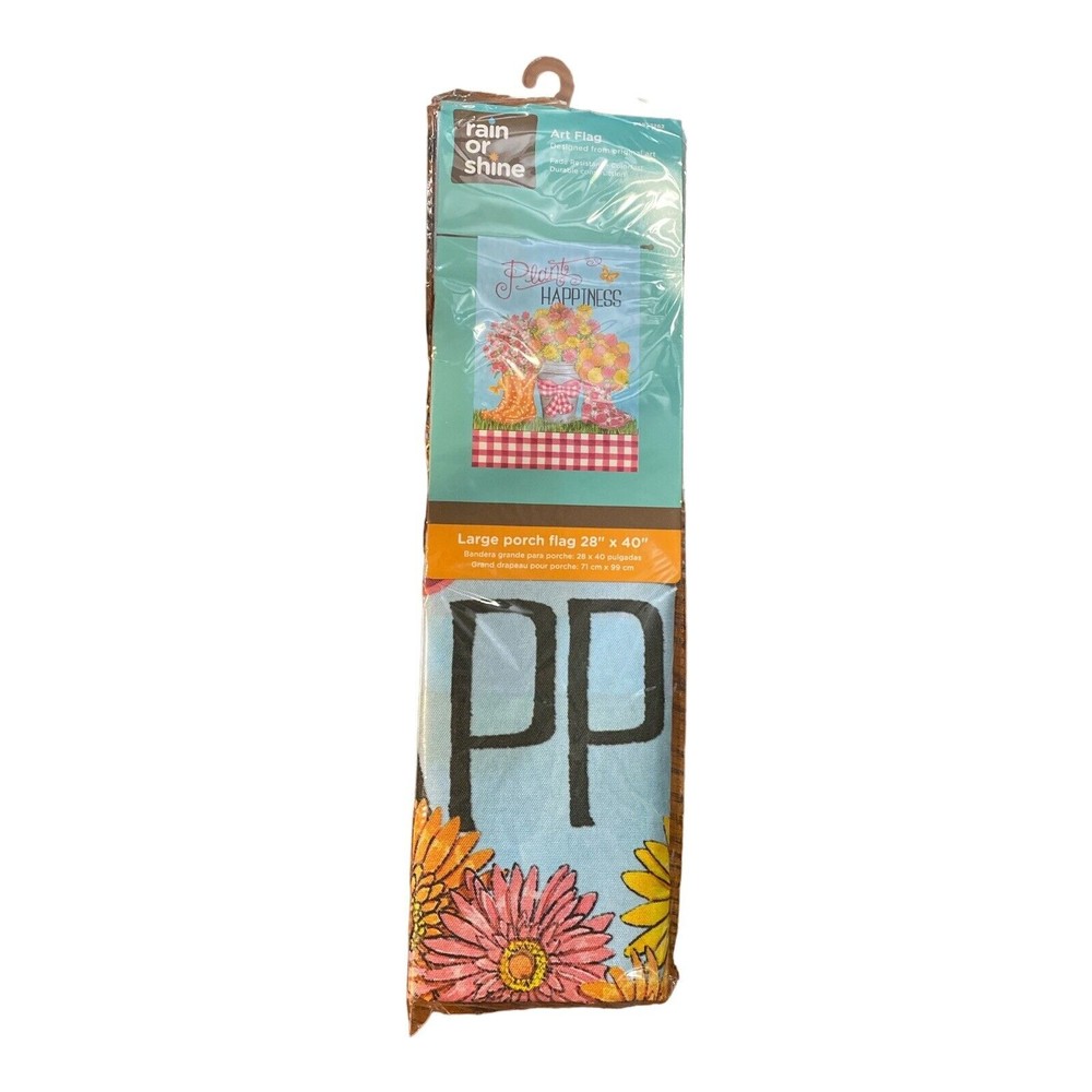 Rain or Shine Large Porch Yard Garden Flag 28" X 40" Plant Happiness 4952262